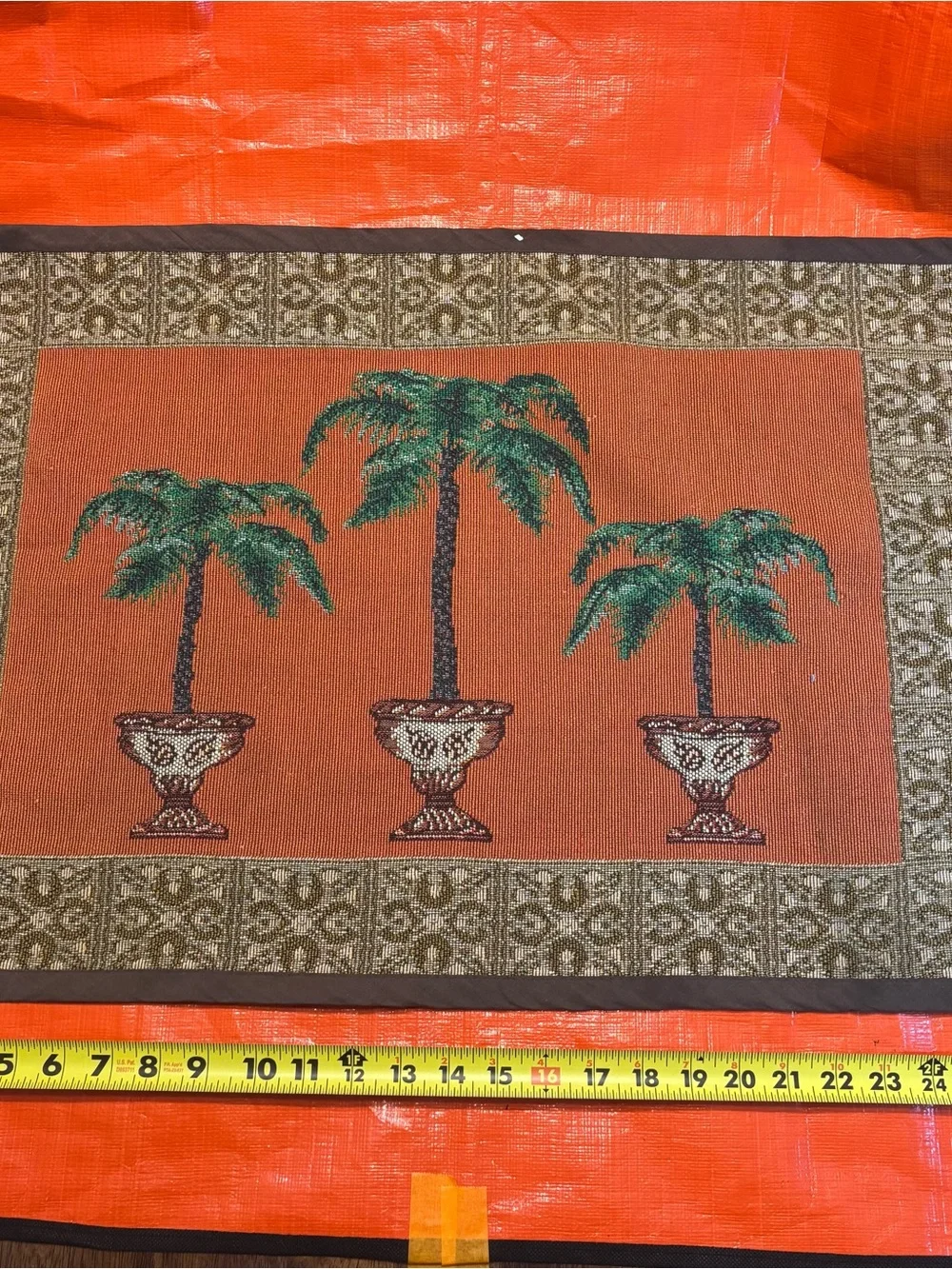 Rust Palm Tree Tapestry Wall Hanging - Unbranded